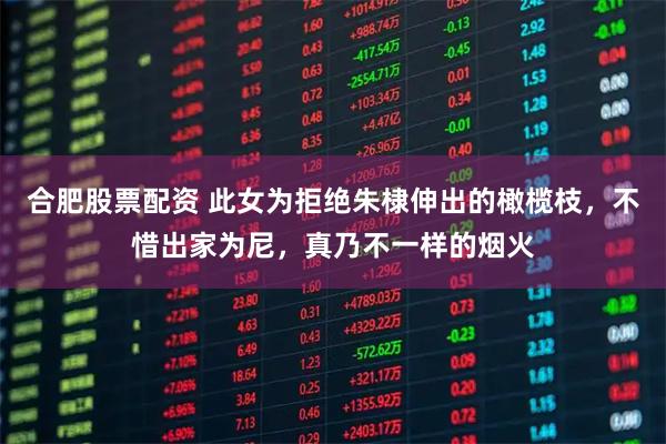 合肥股票配资 此女为拒绝朱棣伸出的橄榄枝，不惜出家为尼，真乃不一样的烟火